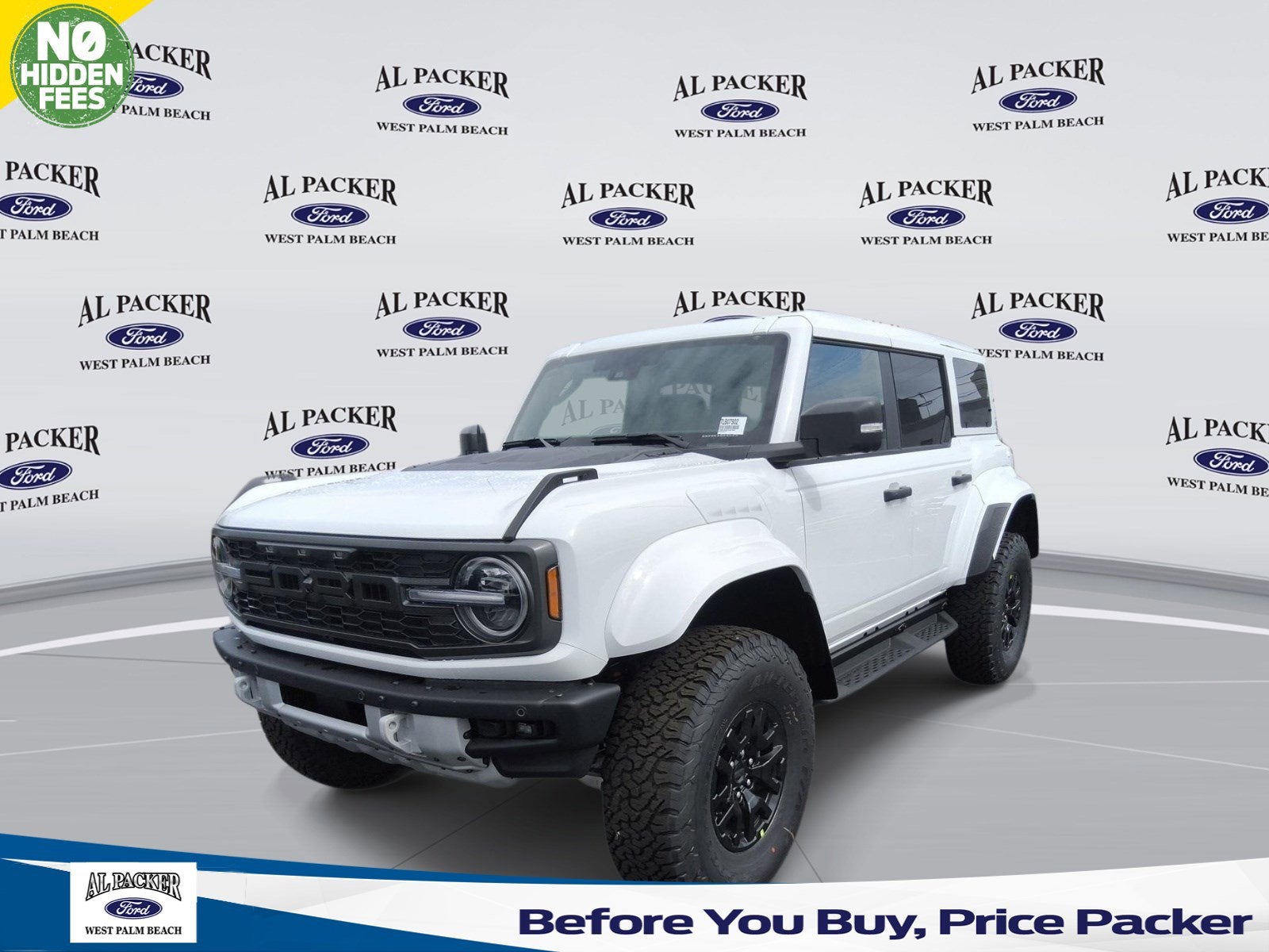 2026 Ford Bronco Raptor in Oxford White — front three-quarter view