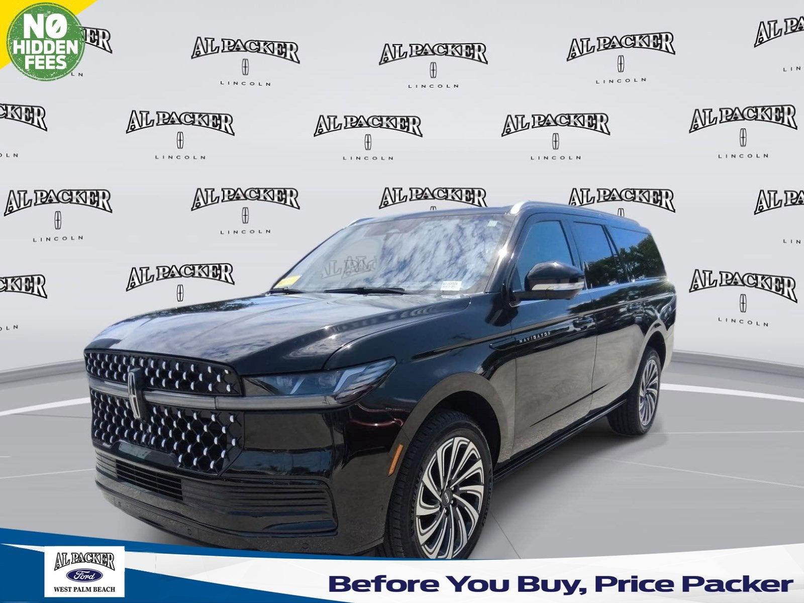 2025 Lincoln Navigator L Black Label in Infinite Black Metallic Clearcoat — front three-quarter view