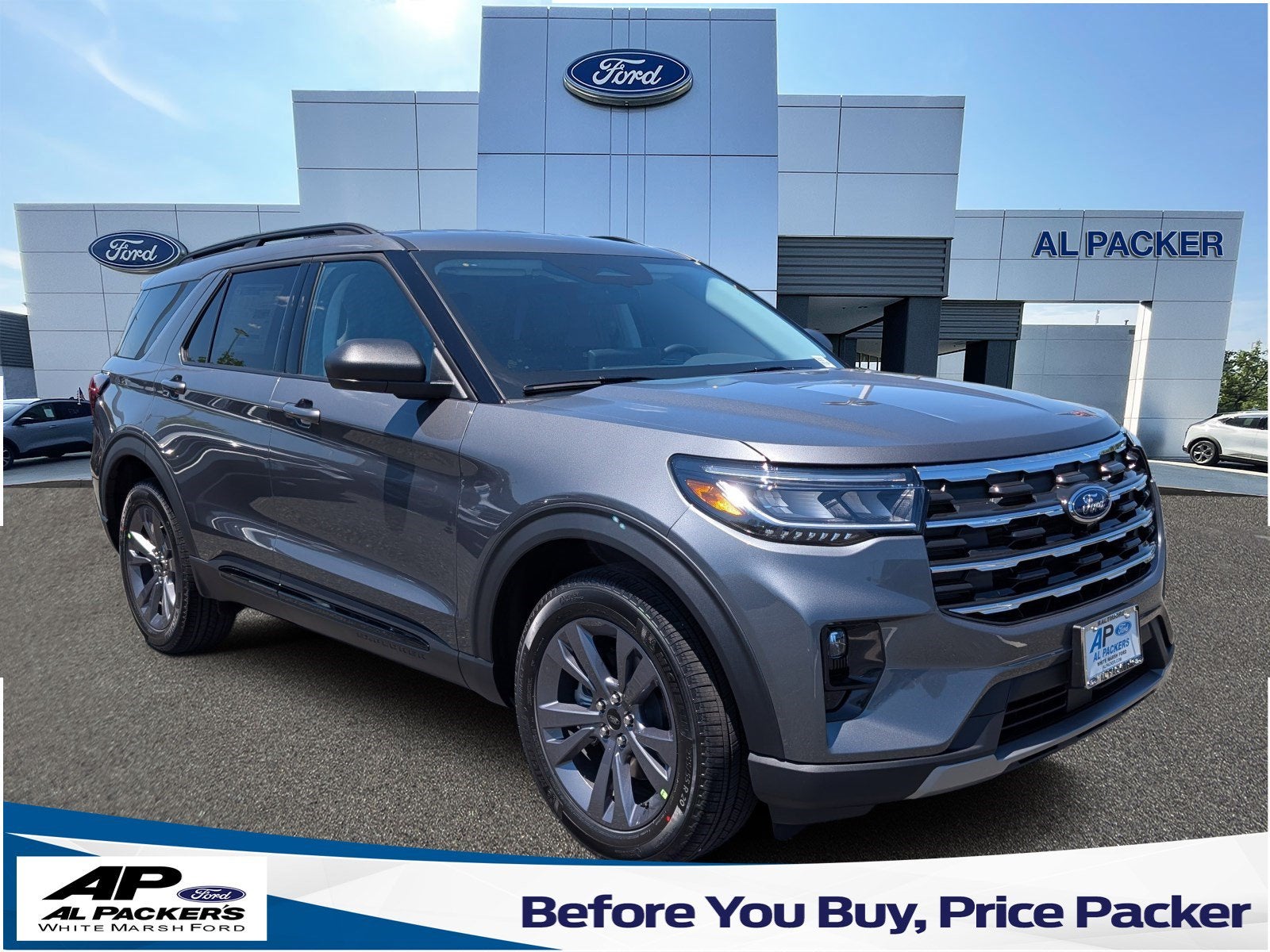 2026 Ford Explorer Active with 200A Pkg in Carbonized Gray Metallic — front three-quarter view